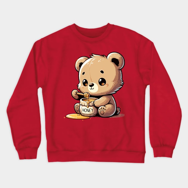 Bear Holds Honey Jar Crewneck Sweatshirt by Art_Boys